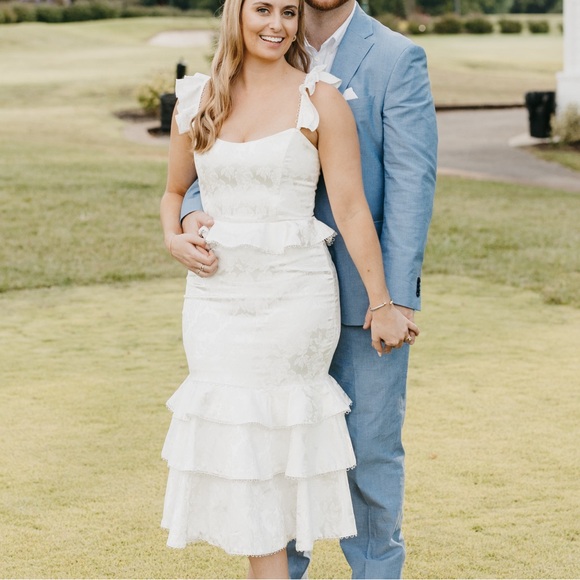 V. Chapman White Midi Dress